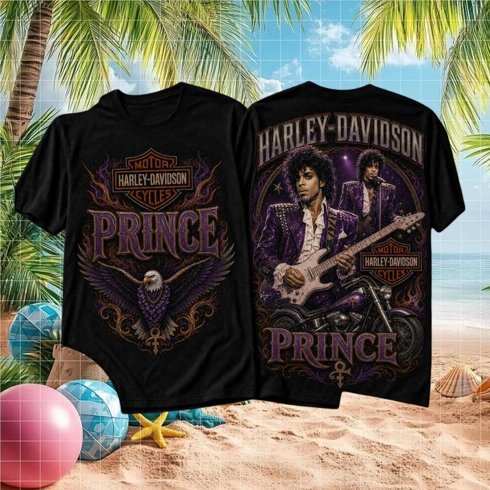 Prince 1984 Paisley Park Tour Harley Vintage Men Fans Retro Purple Shirt