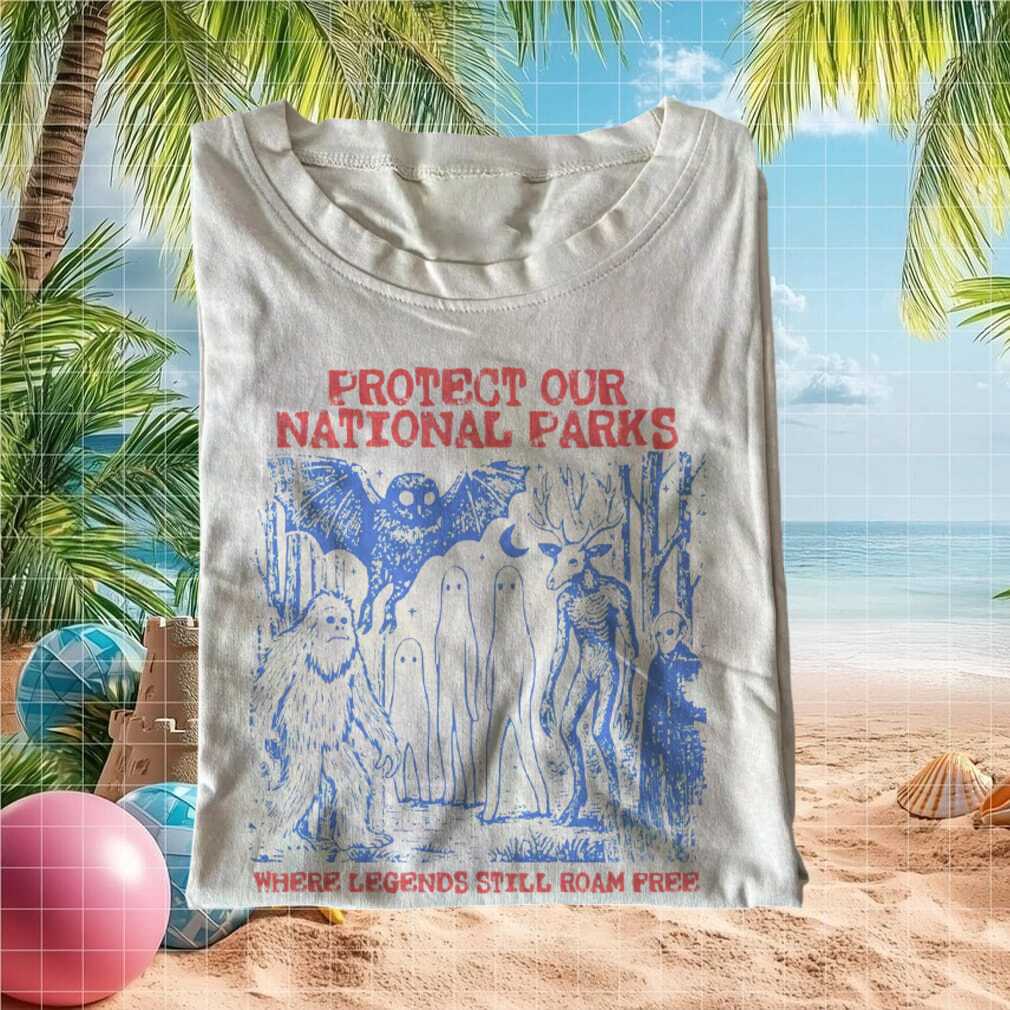Protect Our National Parks Cryptids Bigfoot Mothman Legends Retro Vintage Nature Lovers Shirt - Limotees LLC