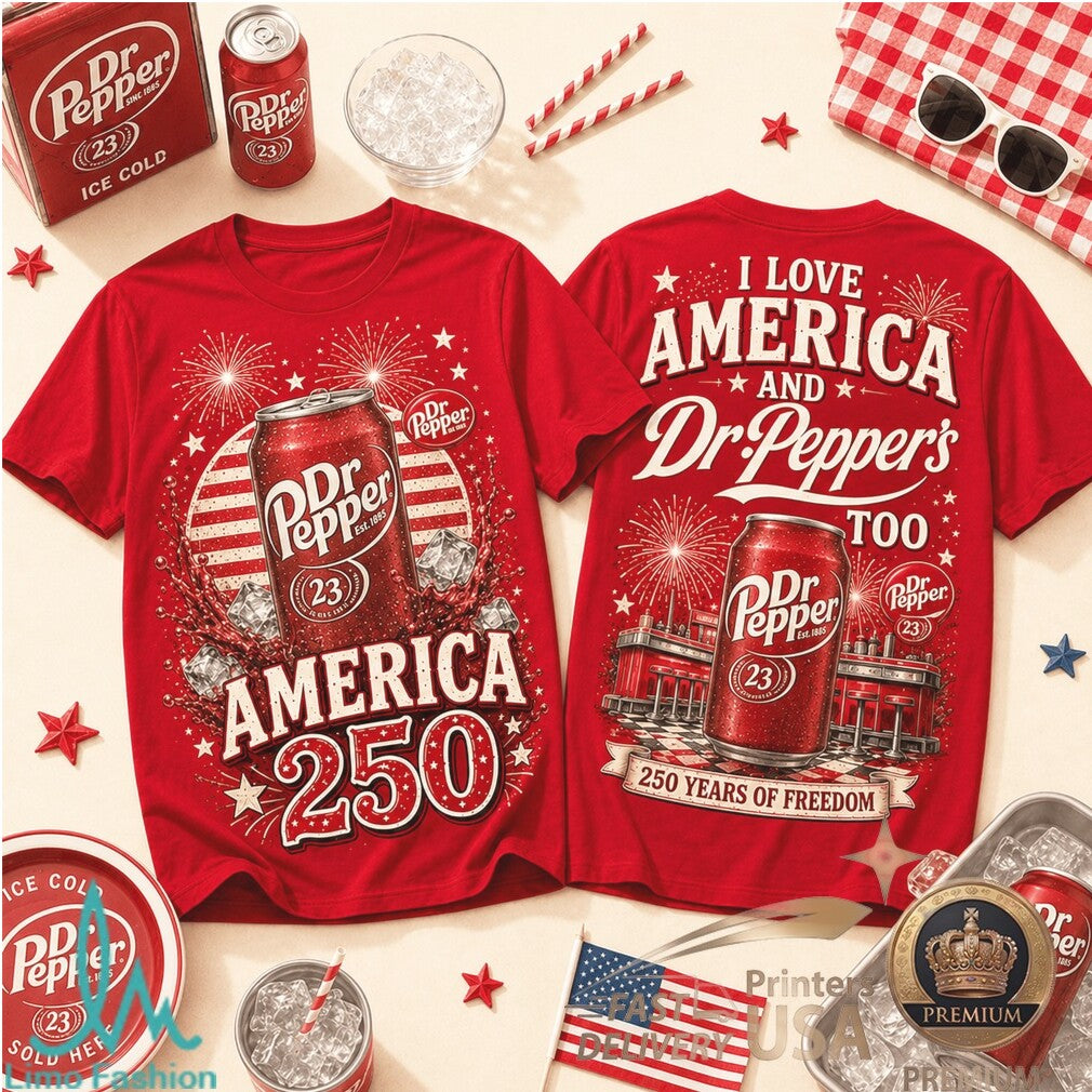 Dr Pepper America 250 Years Of Freedom Vintage Soda Graphic Shirt