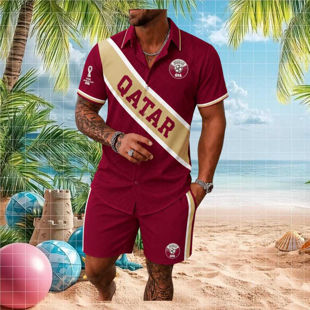 Qatar Soccer National Crest Graphic Shirt - Limotees LLC