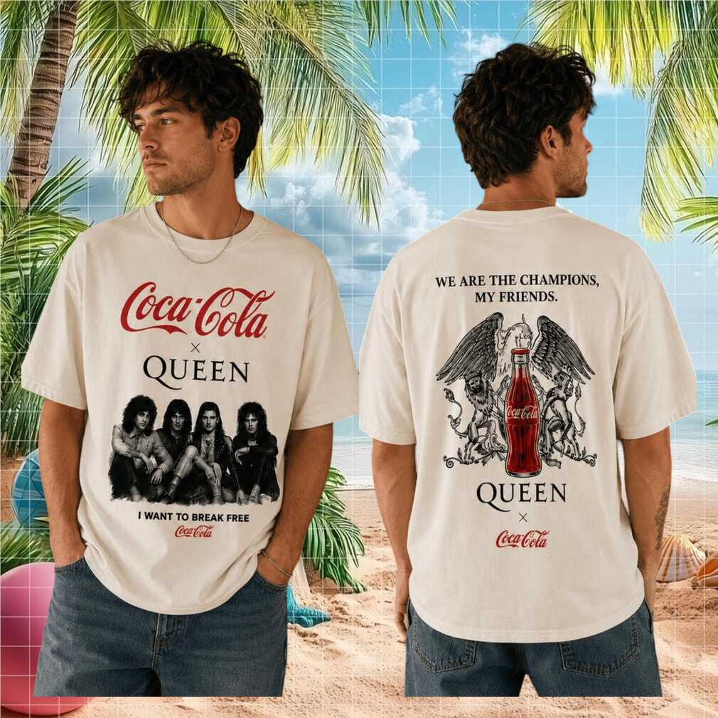 Queen Coca Cola Collaboration We Are The Champions I Want To Break Free Shirt