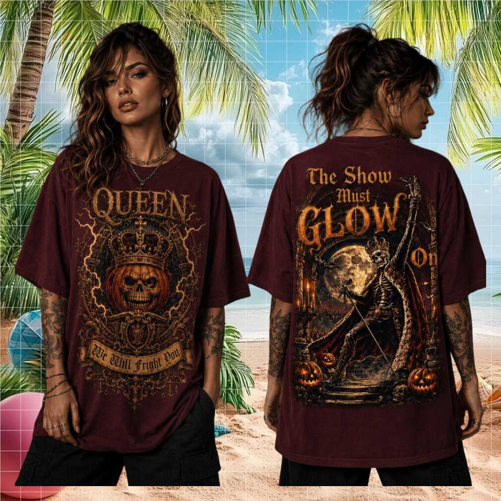 Queen The Show Must Glow On Vintage Halloween Skeleton Tour Men Women Fans Shirt - Limotees LLC