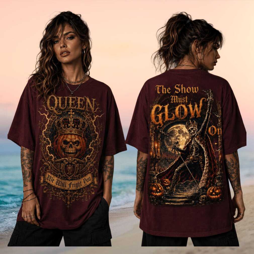 Queen The Show Must Glow On Vintage Halloween Skeleton Tour Men Women Fans Shirt - Limotees LLC