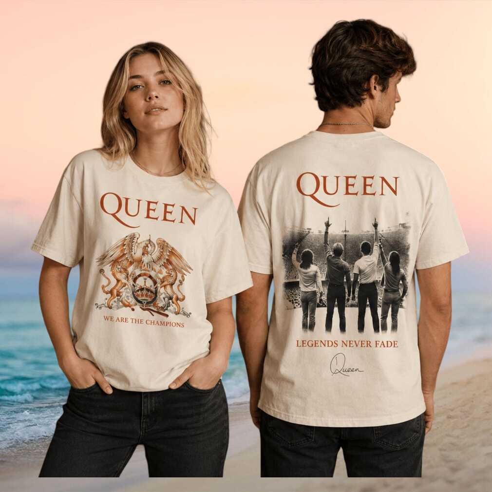 Queen We Are The Champions Legends Never Fade Retro Tour Fans Vintage Shirt