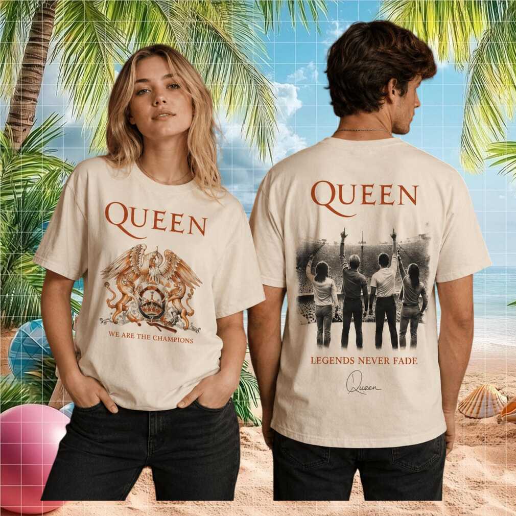 Queen We Are The Champions Legends Never Fade Retro Tour Fans Vintage Shirt