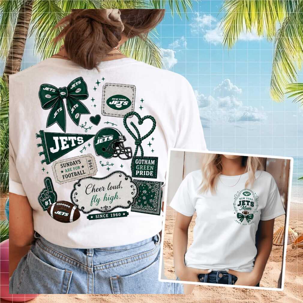 New York Jets Football Mom Game Day Coquette Bow Shirt - Limotees LLC
