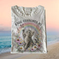 Rage Consumes Me Cute Kitten Rainbow Butterfly Aesthetic Retro Vintage Gift For Shirt - Limotees LLC