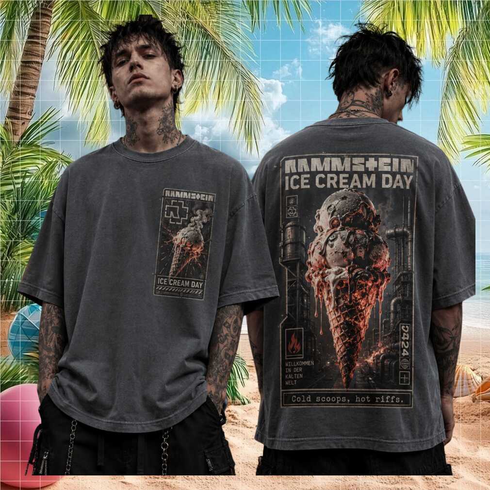 Rammstein Ice Cream Day Cold Scoops Hot Riffs Retro Concert Style For Men Shirt - Limotees LLC