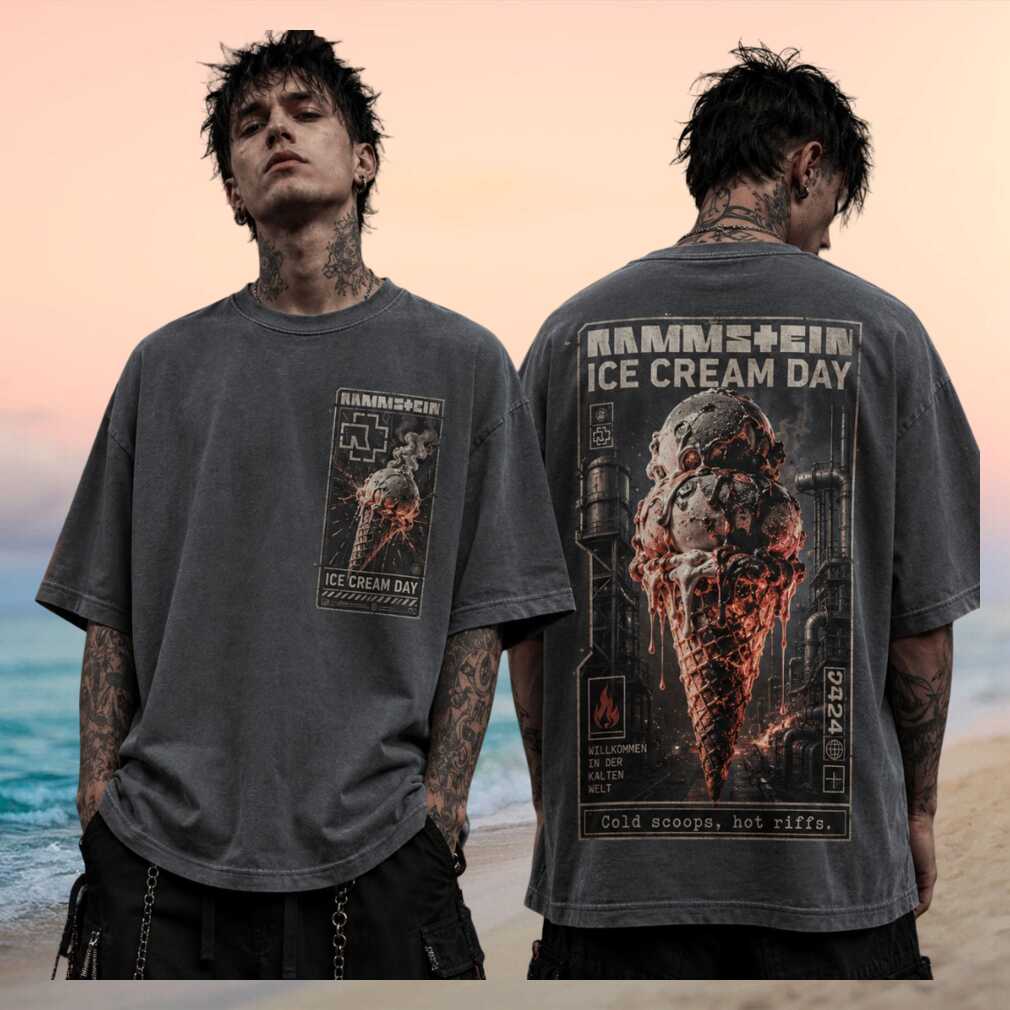 Rammstein Ice Cream Day Cold Scoops Hot Riffs Retro Concert Style For Men Shirt - Limotees LLC