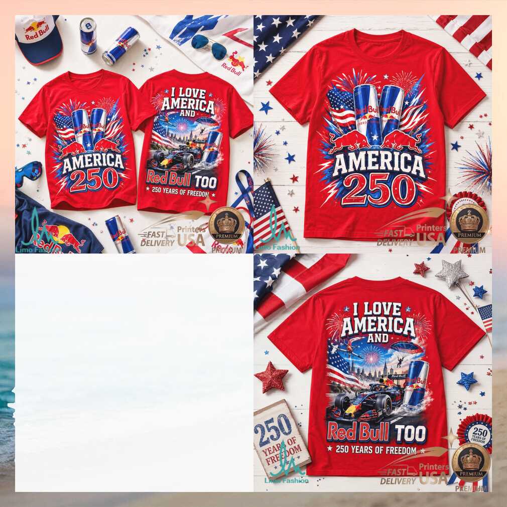 Red Bull America 250 Years of Freedom Race Car Shirt - Limotees LLC