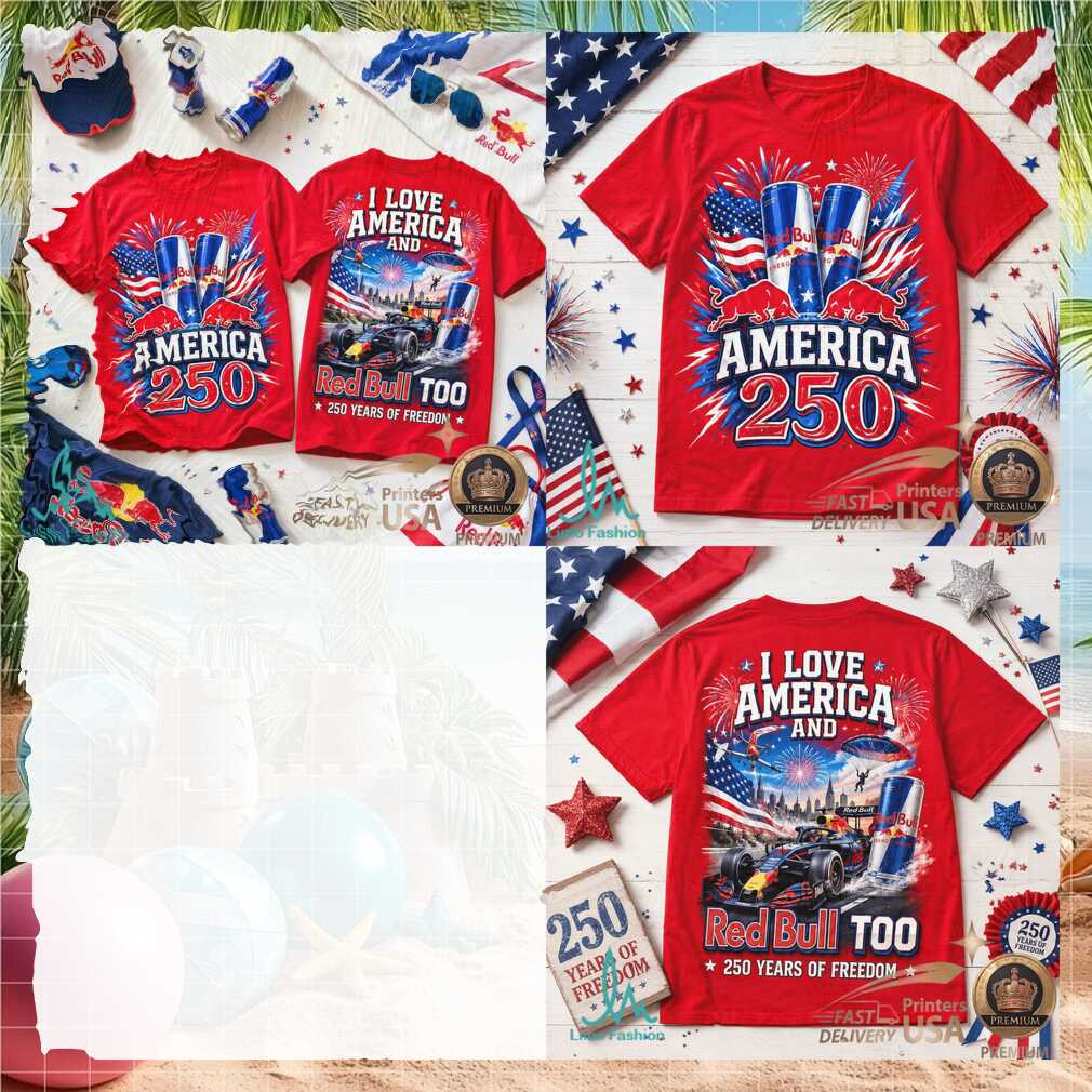 Red Bull America 250 Years of Freedom Race Car Shirt - Limotees LLC