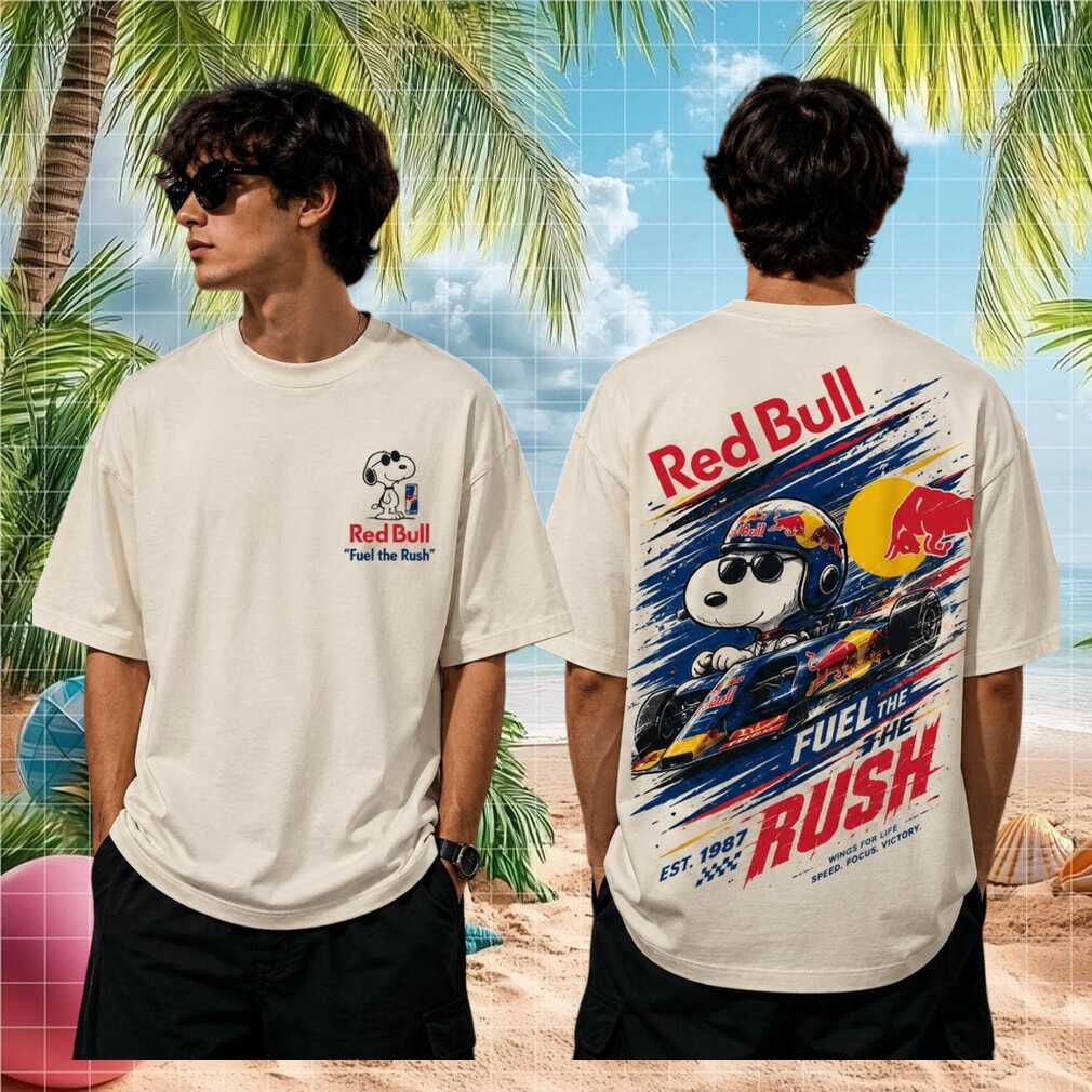 Red Bull Formula One Racing Snoopy Character Cream Colored Shirt