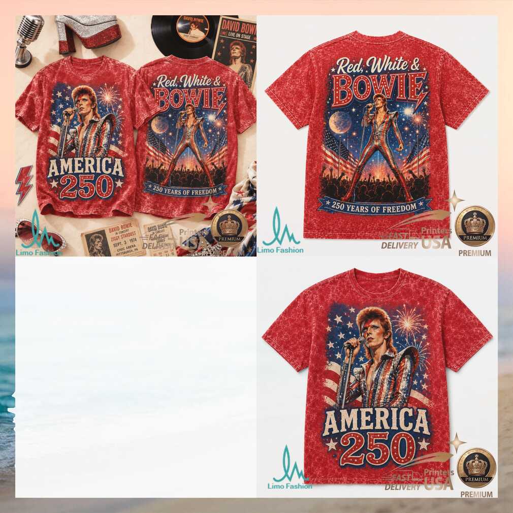 Red White And David Bowie America 250 Patriotic Ziggy Stardust Shirt - Limotees LLC