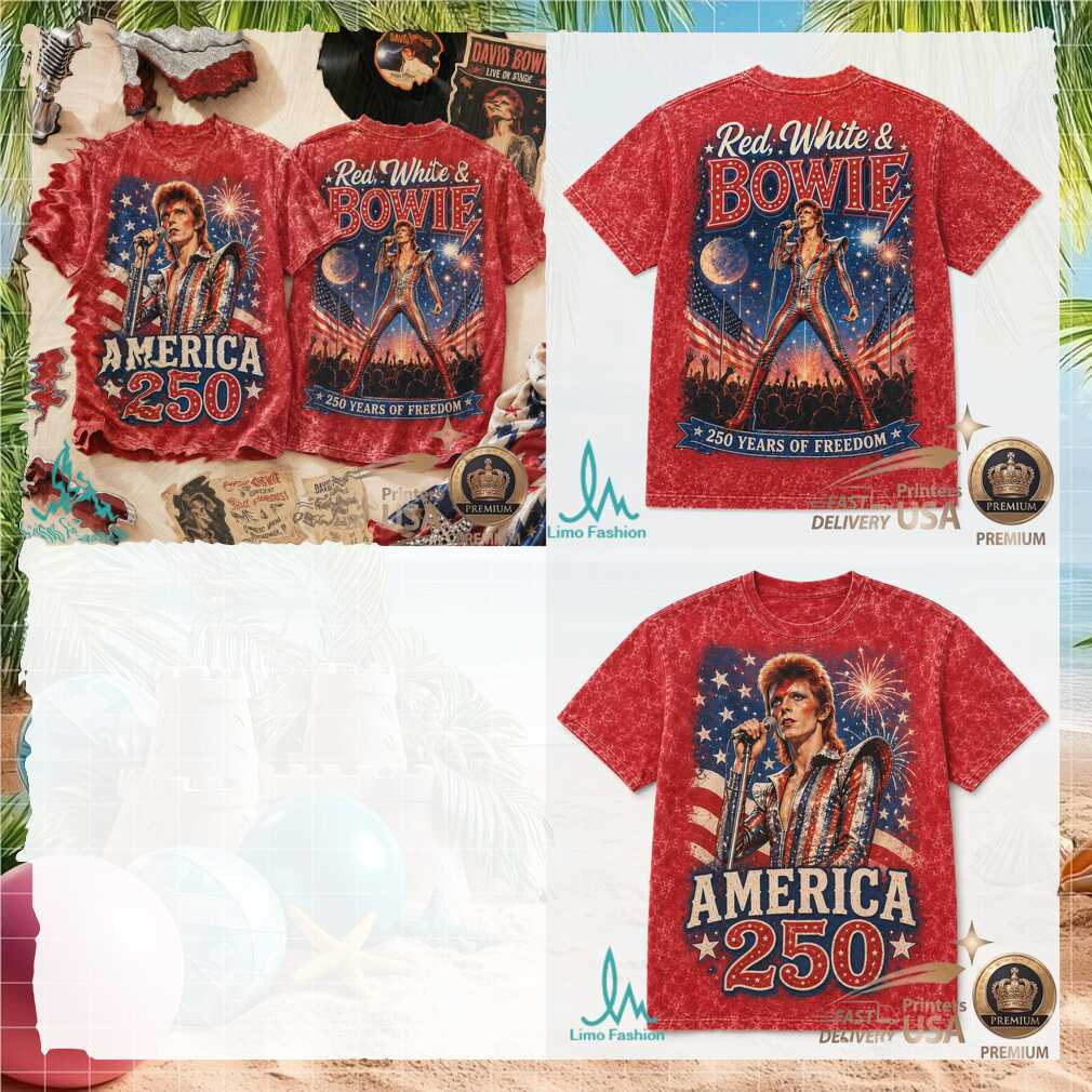 Red White And David Bowie America 250 Patriotic Ziggy Stardust Shirt - Limotees LLC