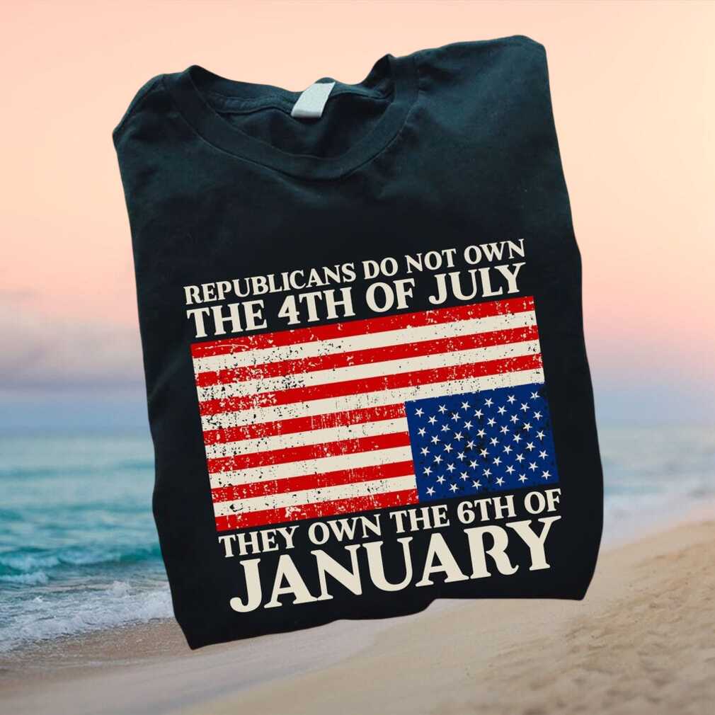 Republicans Own January 6th Upside Down Distress Flag T Shirt - Limotees LLC