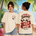 Retro Snoopy KitKat Take A Sweet Break Cream Oversized Women Fans Shirt - Limotees LLC