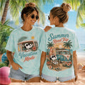Retro Snoopy Vacation Mode Summer Road Trip Turquoise Acid Wash Women Fans Shirt - Limotees LLC