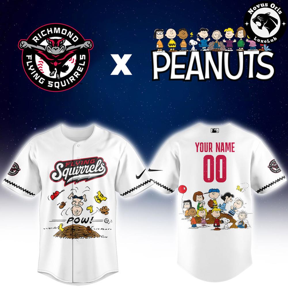 Richmond Flying Squirrels x Peanuts Night Limited Edition Baseball Jersey