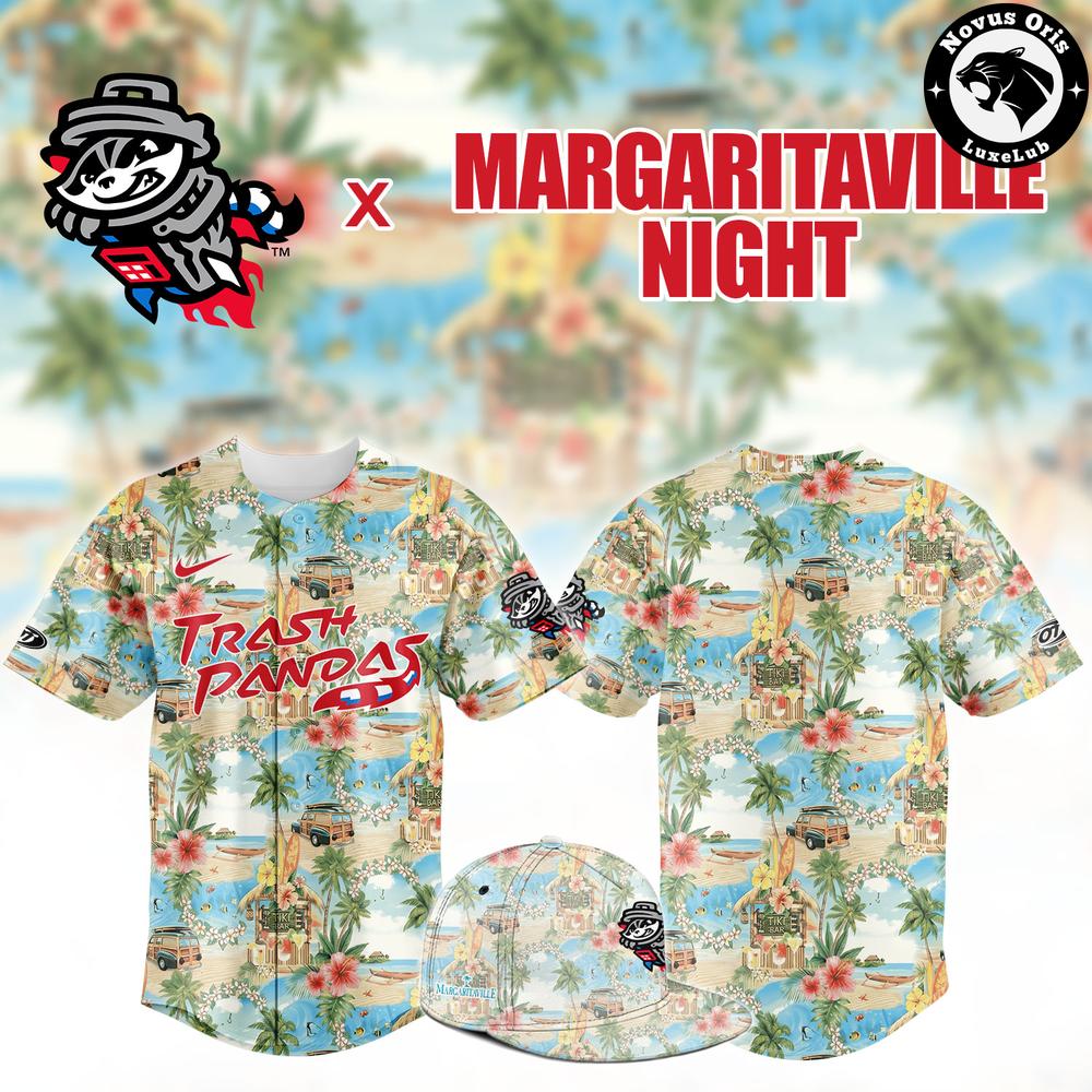 Rocket City Trash Pandas x Margaritaville Night Hawaiian Limited Edition Baseball Jersey