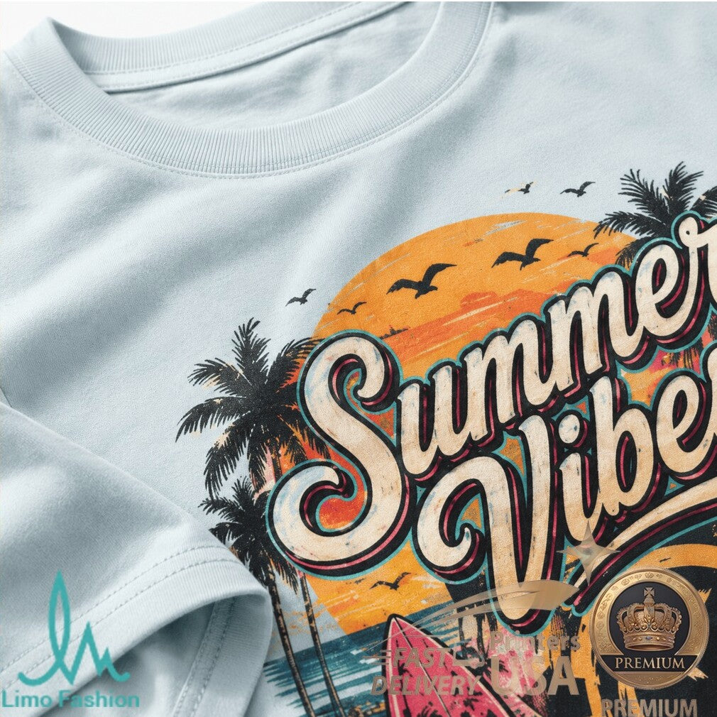 Blink 182 Summer Vibes Surf Beach Skateboard Music Graphic Shirt - Limotees LLC