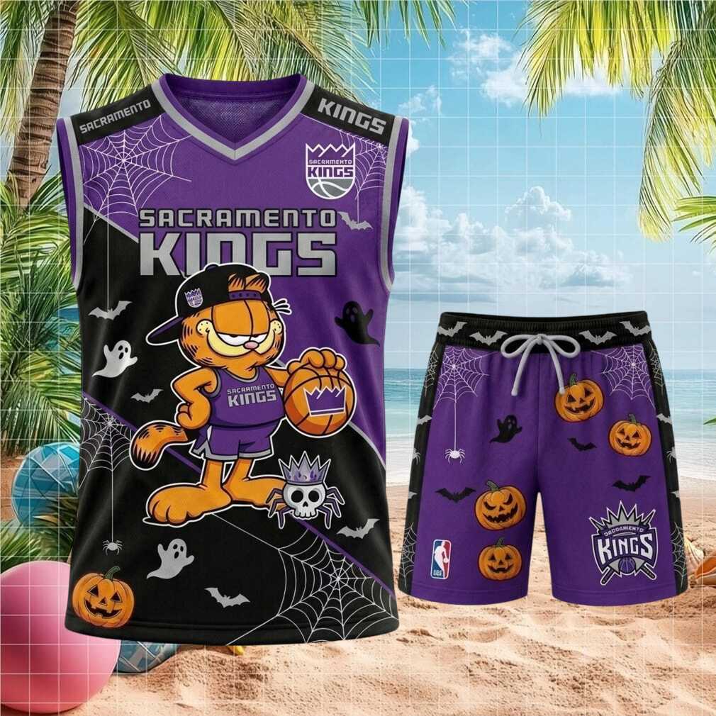 Sacramento Kings Garfield Halloween Pumpkin Basketball Shirt