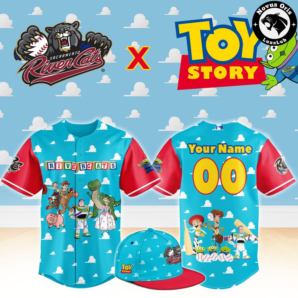Sacramento River Cats x Toy Story Night Woody Buzz Lightyear Custom Baseball Jersey