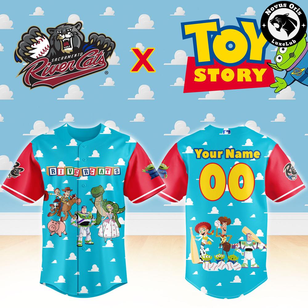 Sacramento River Cats x Toy Story Night Woody Buzz Lightyear Custom Baseball Jersey