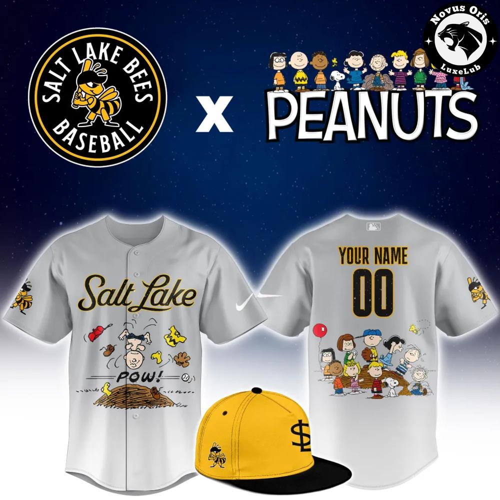 Salt Lake Bees x Peanuts Night Limited Edition Baseball Jersey
