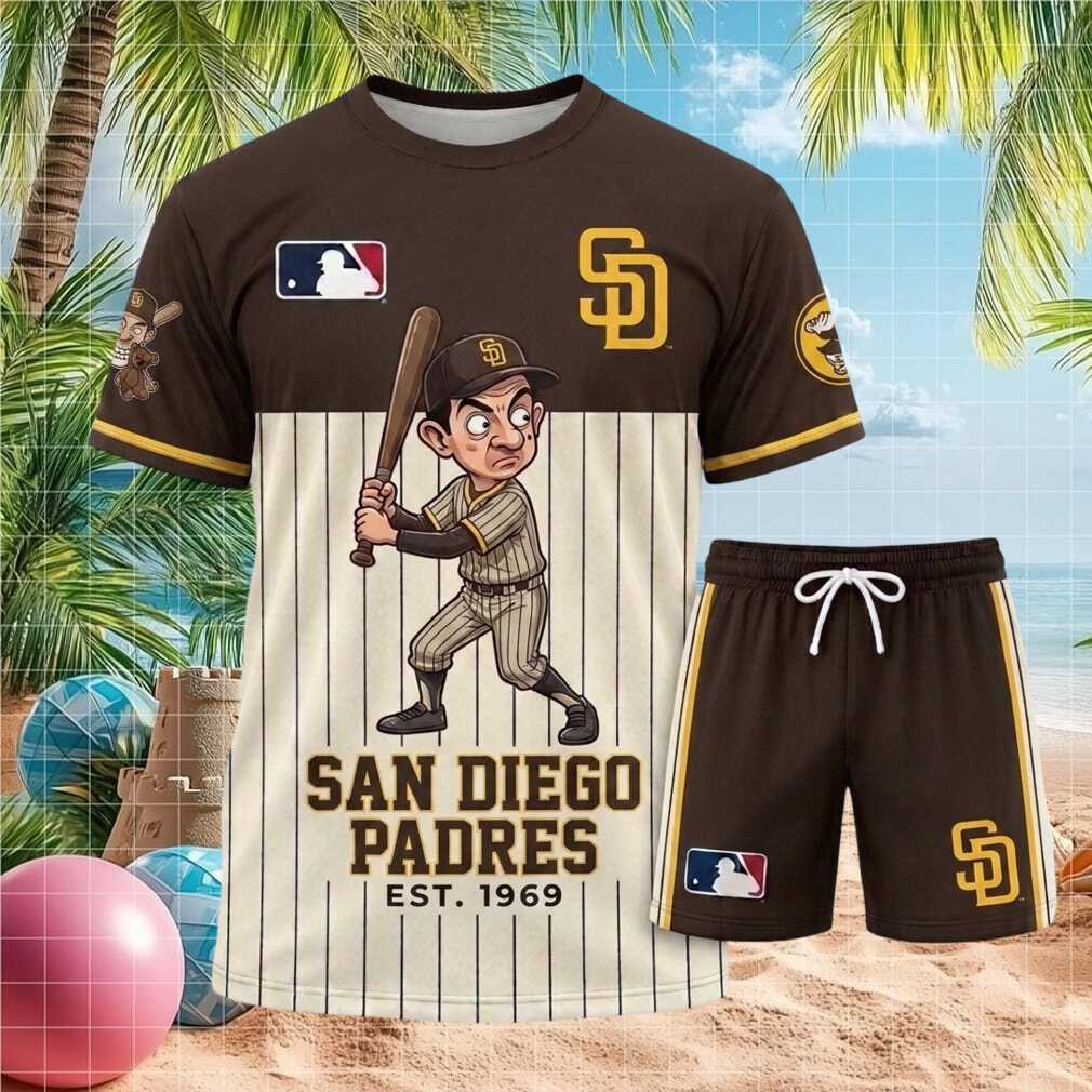 San Diego Padres Mr Bean Baseball Graphic Shorts Shirt