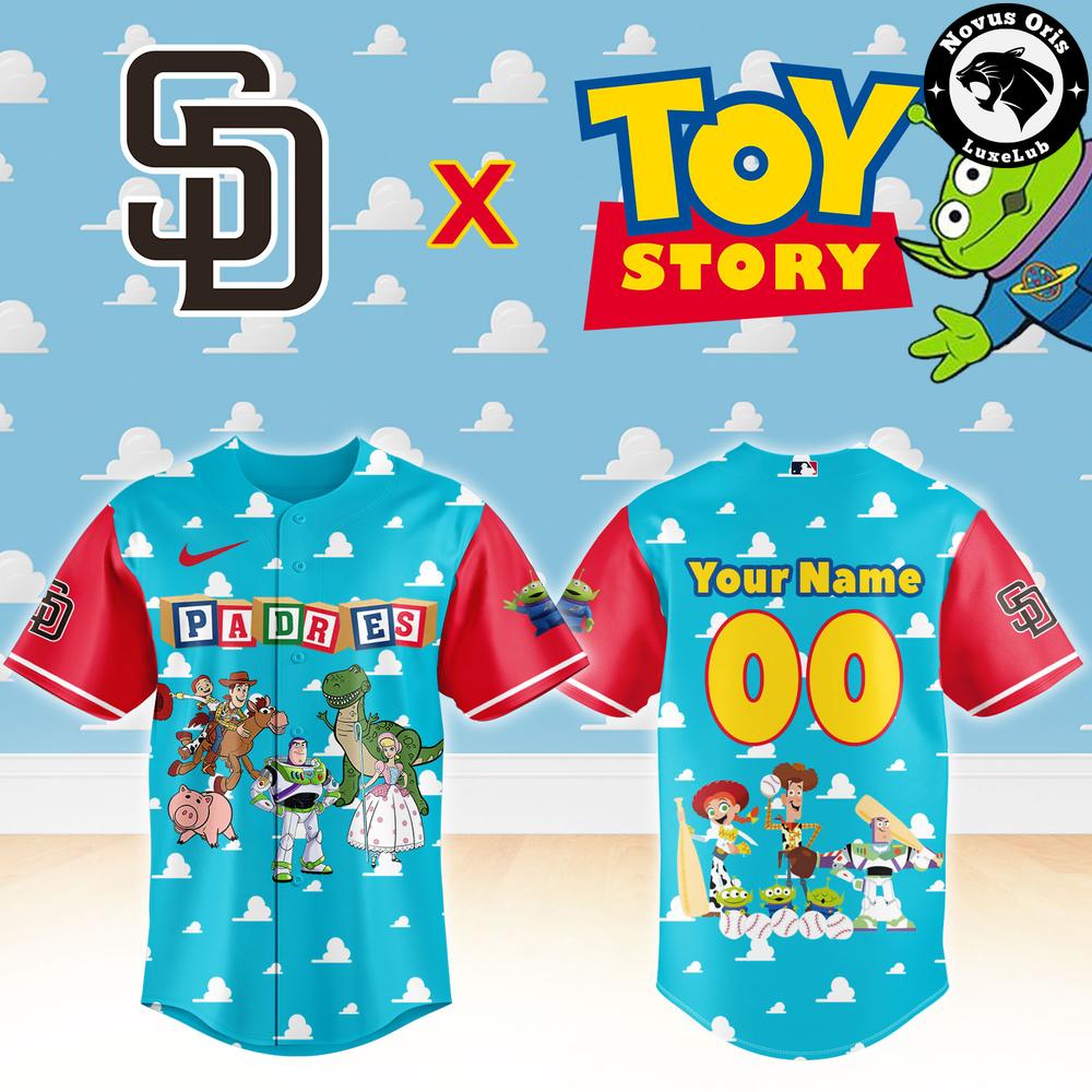 San Diego Padres x Toy Story Night Woody Buzz Lightyear Custom Baseball Jersey