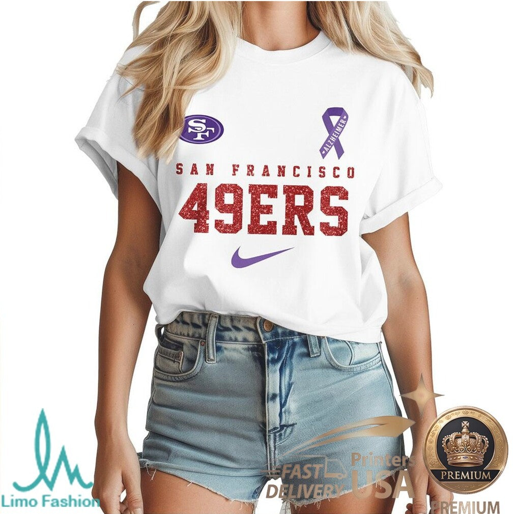 San Francisco 49ers Alzheimer Awareness Heartbeat I Will Remember For You T Shirt - Limotees LLC
