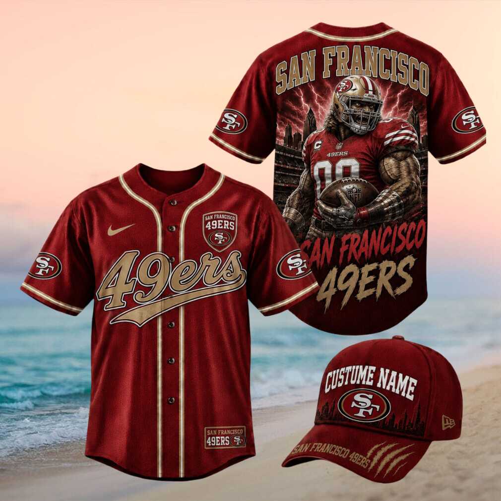 San Francisco 49ers Beast Mascot Stadium Graphic Baseball Jersey