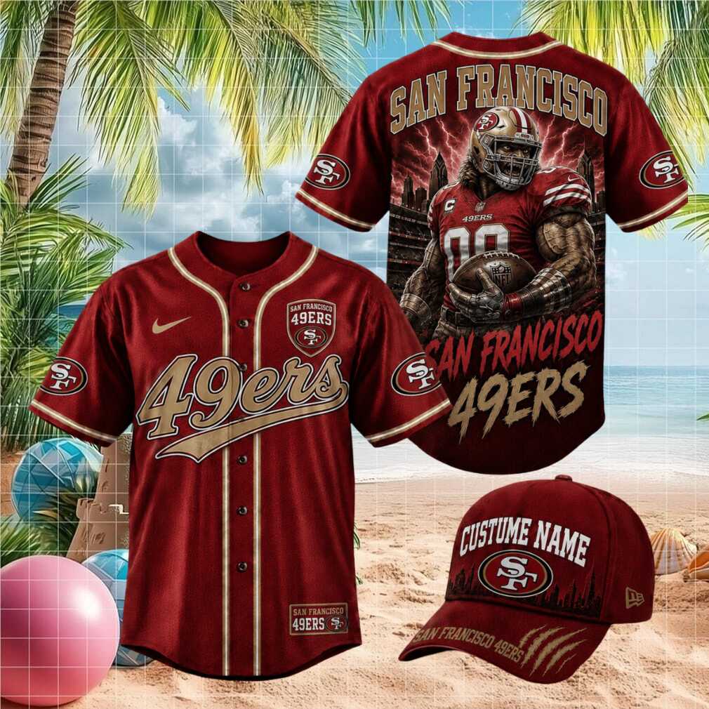 San Francisco 49ers Beast Mascot Stadium Graphic Baseball Jersey