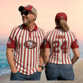 San Francisco 49ers Custom Name Football Fan Vintage Retro Striped Polo Men Women Shirt