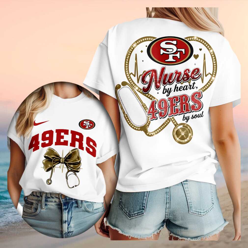 San Francisco 49ers Nurse By Heart Soul Stethoscope Graphic Shirt