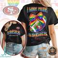 San Francisco 49ers Pride Rainbow Football LGBT Fan T Shirt - Limotees LLC