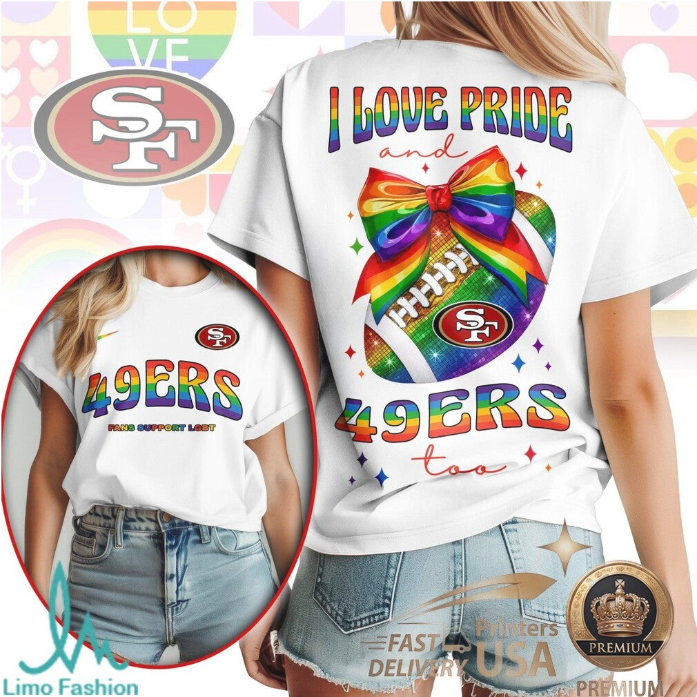 San Francisco 49ers Pride Rainbow Football LGBT Fan T Shirt - Limotees LLC