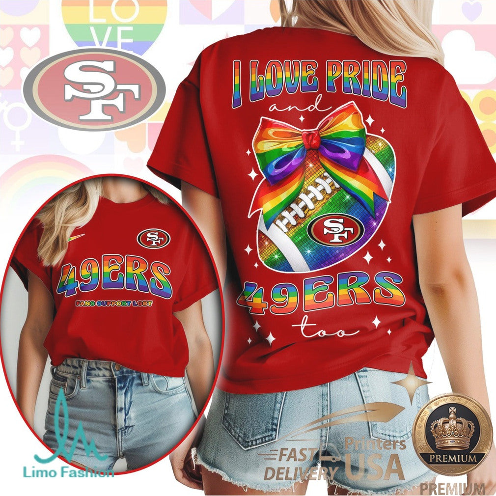 San Francisco 49ers Pride Rainbow Football LGBT Fan T Shirt - Limotees LLC