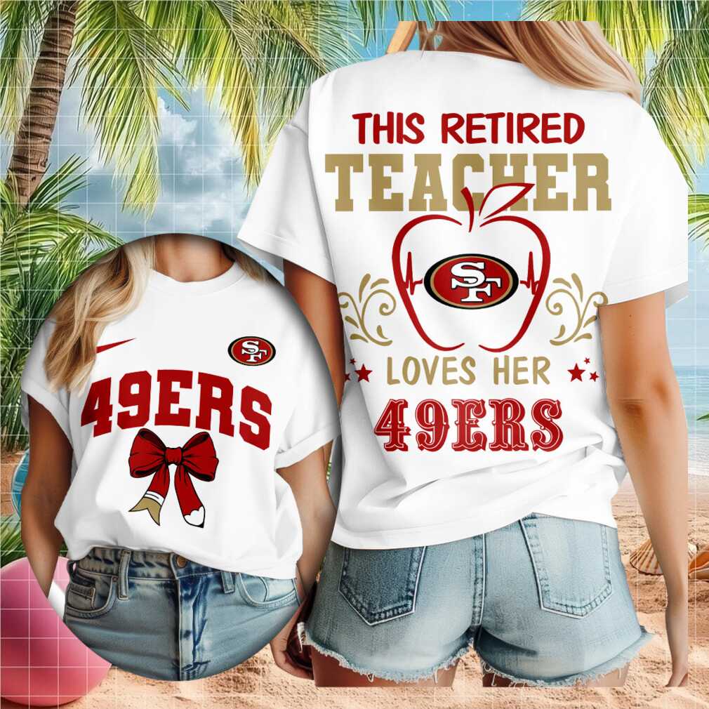 San Francisco 49ers Retired Teacher Heartbeat Apple Shirt