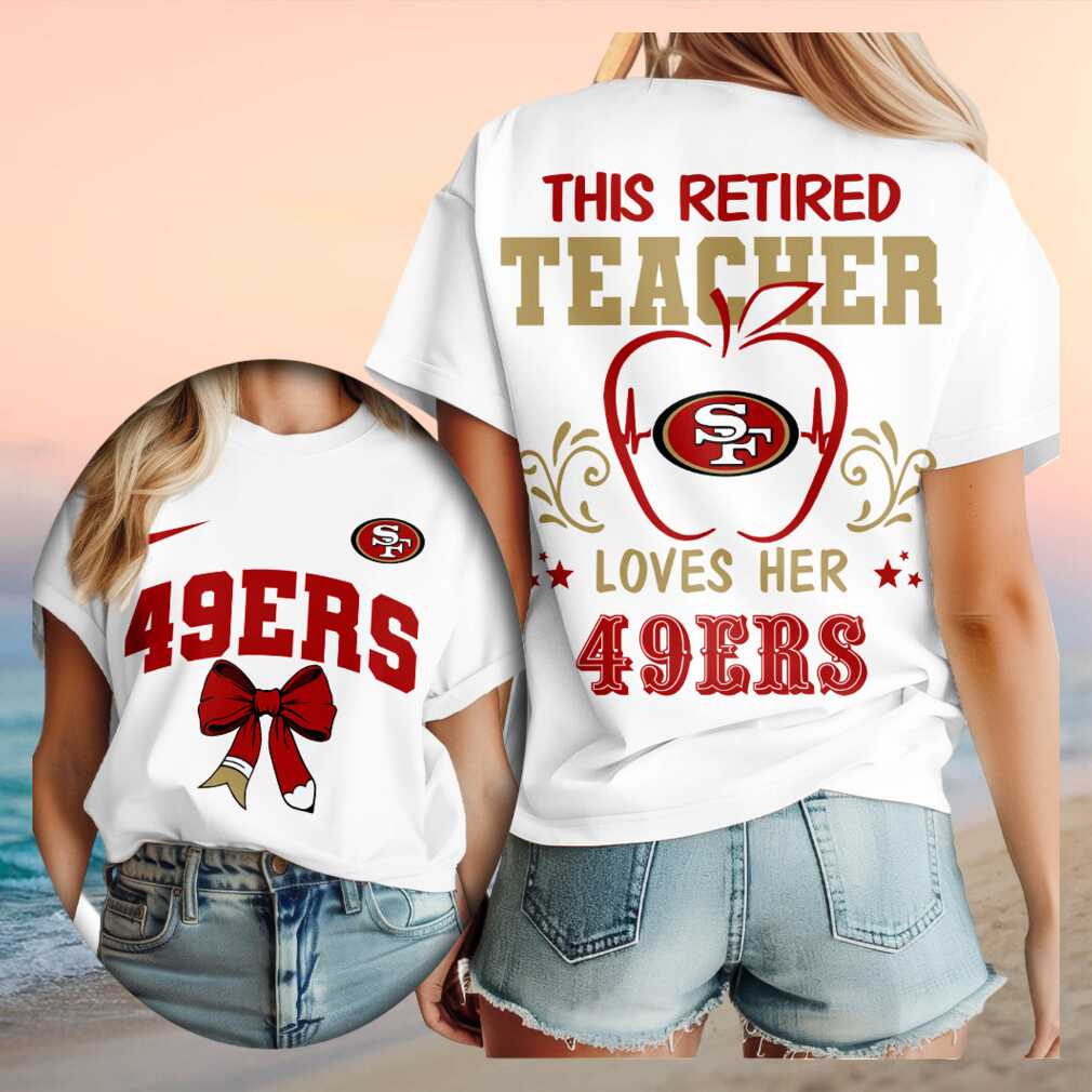 San Francisco 49ers Retired Teacher Heartbeat Apple Shirt