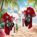 San Francisco 49ers Skeleton Grateful Roses Baseball Shirt