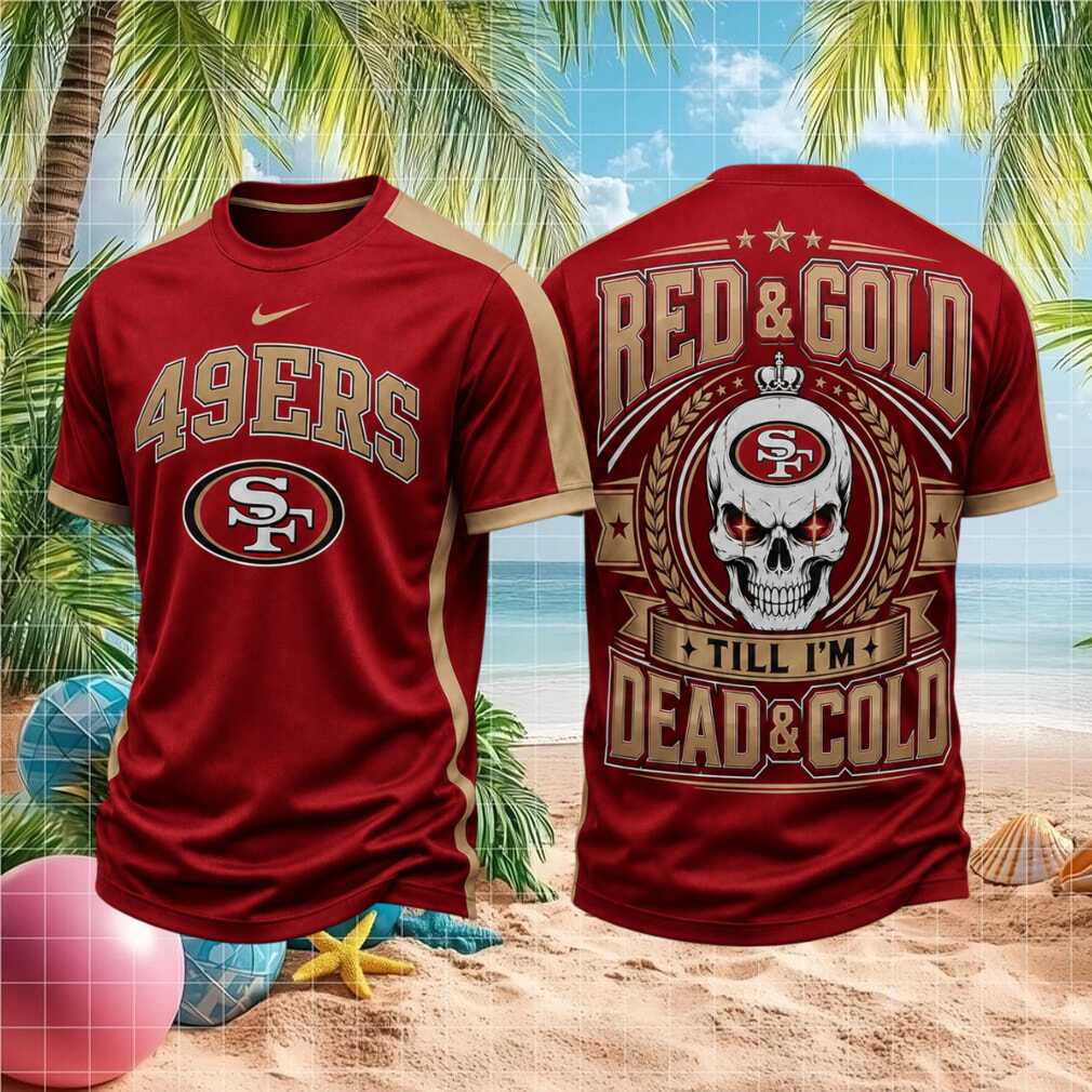 San Francisco Football Skull Red And Gold Shirt - Limotees LLC