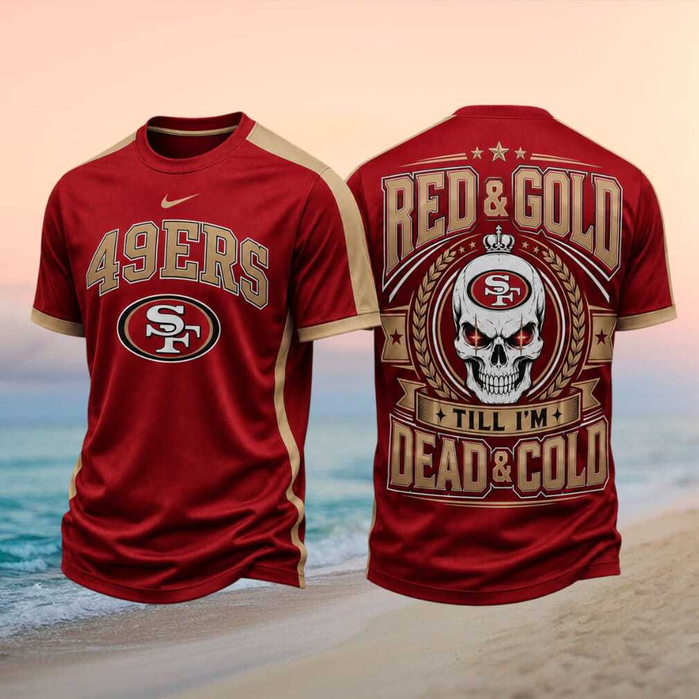 San Francisco Football Skull Red And Gold Shirt - Limotees LLC