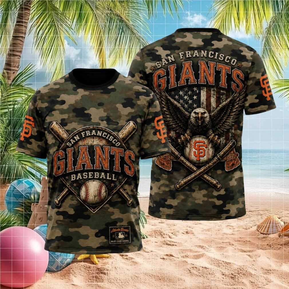 San Francisco Giants Baseball Eagle Patriotic Camo T Shirt - Limotees LLC