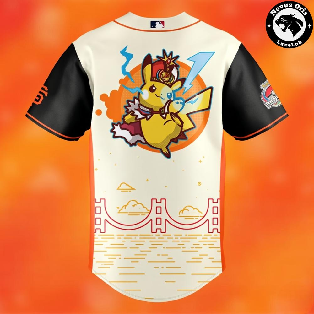 San Francisco Giants Pokemon Worlds Night 2026 Pikachu Baseball Jersey
