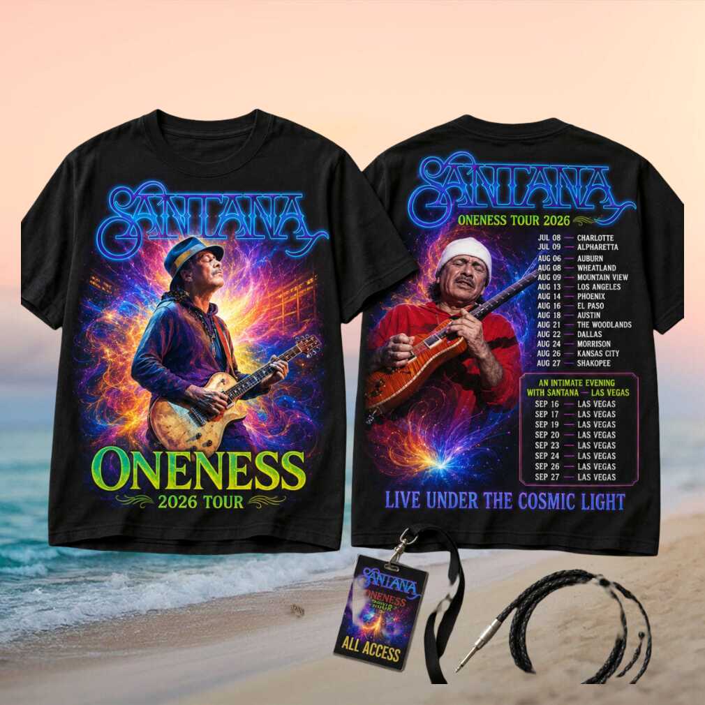 Santana Oneness Tour 2026 Live Under The Cosmic Light Retro Music Shirt - Limotees LLC