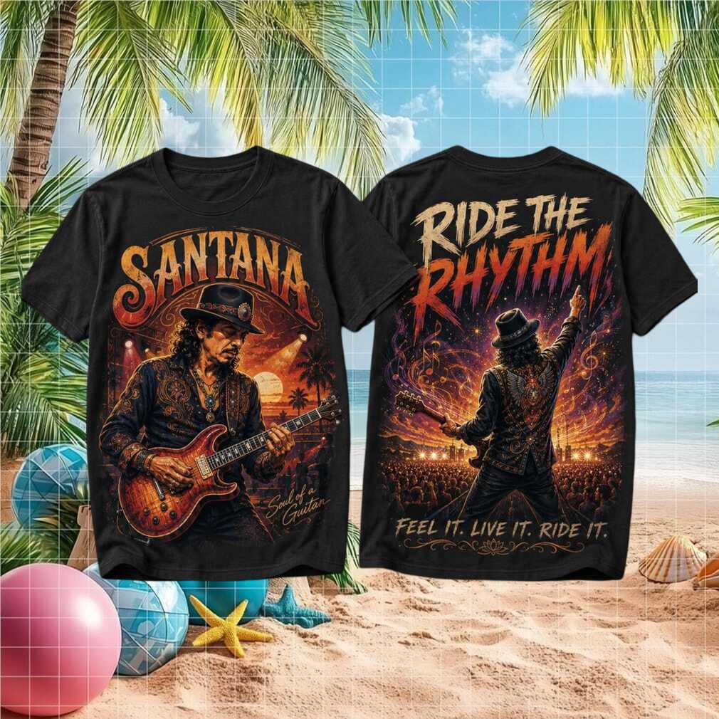 Santana Ride The Rhythm Soul Of A Guitar Classic Rock T Shirt