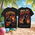 Santana Ride The Rhythm Soul Of A Guitar Classic Rock T Shirt