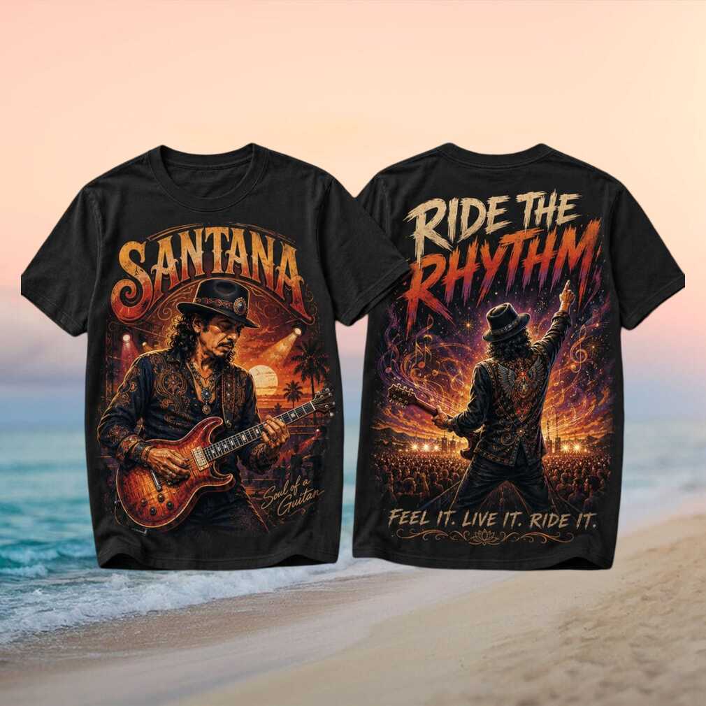 Santana Ride The Rhythm Soul Of A Guitar Classic Rock T Shirt