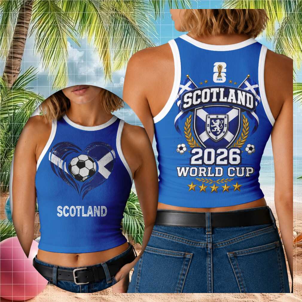 Scotland 2026 World Cup Football Ribbed Supporter Sleeveless Tank Shirt - Limotees LLC